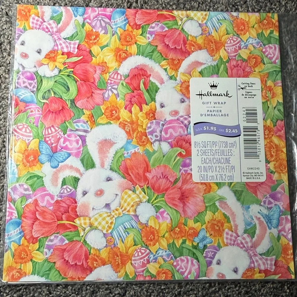 5/$25 VINTAGE Wrapping Paper Easter Bunny